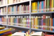 山东公务员a类职位_公务员岗位分ABC类，是什么意思啊？