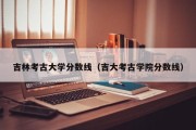 吉林考古大学分数线（吉大考古学院分数线）