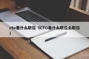 cto是什么职位（CTO是什么职位么职位）