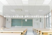 考中央公务员职位表_国考公务员职位表在哪里看