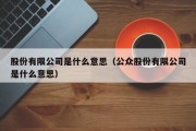 股份有限公司是什么意思（公众股份有限公司是什么意思）