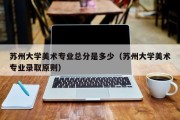 苏州大学美术专业总分是多少（苏州大学美术专业录取原则）