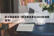 武汉事业单位（武汉事业单位2023年成绩查询）