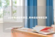 2018年贵州招考职位_贵州省省考职位表