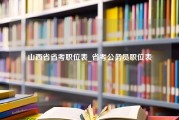 山西省省考职位表_省考公务员职位表