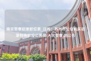 南京警察招录职位表_江苏：苏州市公安机关招录特殊职位公务员(人民警察)的公告