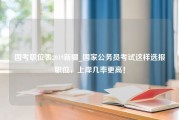 国考职位表2019新疆_国家公务员考试这样选报职位，上岸几率更高！