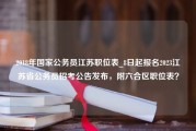 2018年国家公务员江苏职位表_8日起报名2023江苏省公务员招考公告发布，附六合区职位表？