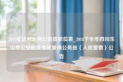 2018年达州定向公务员职位表_2018下半年四川乐山市公安机关考试录用公务员（人民警察）公告