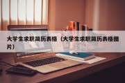 大学生求职简历表格（大学生求职简历表格图片）