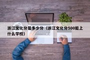 浙江文化分是多少分（浙江文化分500能上什么学校）