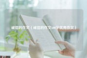 诚信的作文（诚信的作文600字优秀作文）