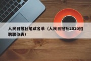 人民日报社笔试名单（人民日报社2020招聘职位表）