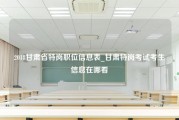 2018甘肃省特岗职位信息表_甘肃特岗考试考生信息在哪看