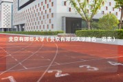 北京有哪些大学（北京有哪些大学排名一览表）