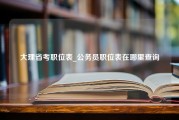 大理省考职位表_公务员职位表在哪里查询