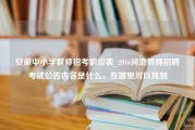 安徽中小学教师招考职位表_2016河池教师招聘考试公告内容是什么，在哪里可以找到