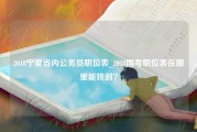 2018宁夏省内公务员职位表_2018国考职位表在哪里能找到？