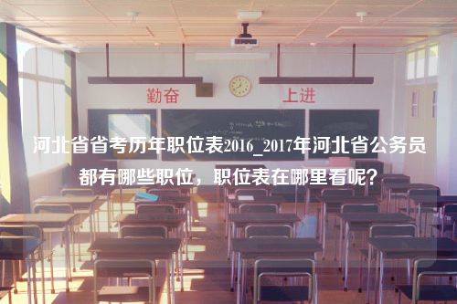 河北省省考历年职位表2016_2017年河北省公务员都有哪些职位，职位表在哪里看呢？