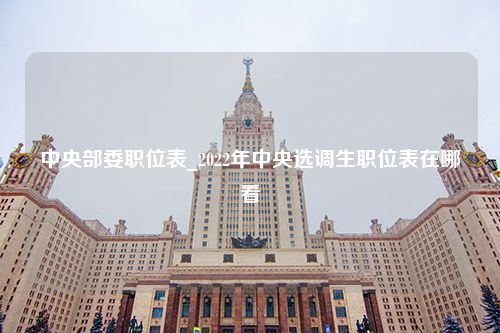 中央部委职位表_2022年中央选调生职位表在哪看